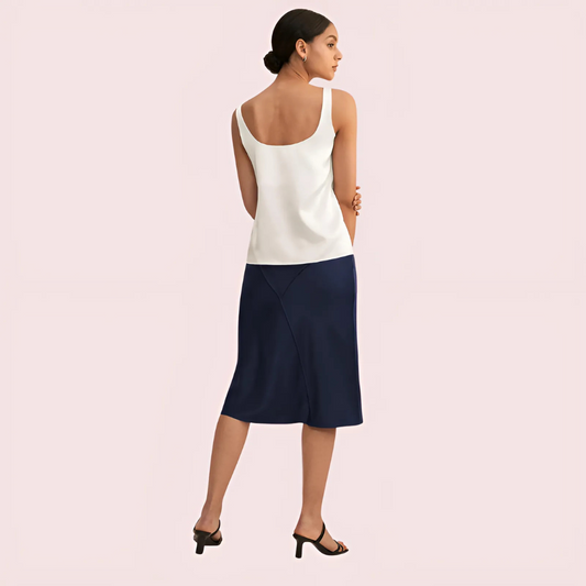 Elegant Lace Trimmed Silk Camisole Top