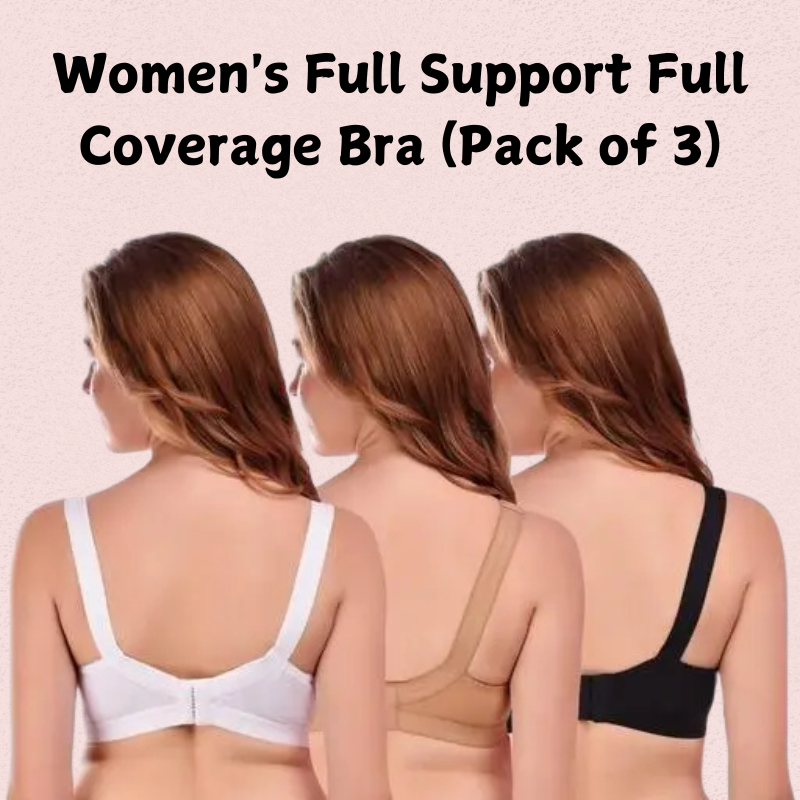Womenâs Full Support Full Coverage Bra (Pack of 3)