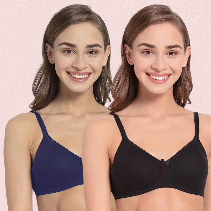 Ultra-Soft Cotton Non-Wired Bra for Women β Set of 2