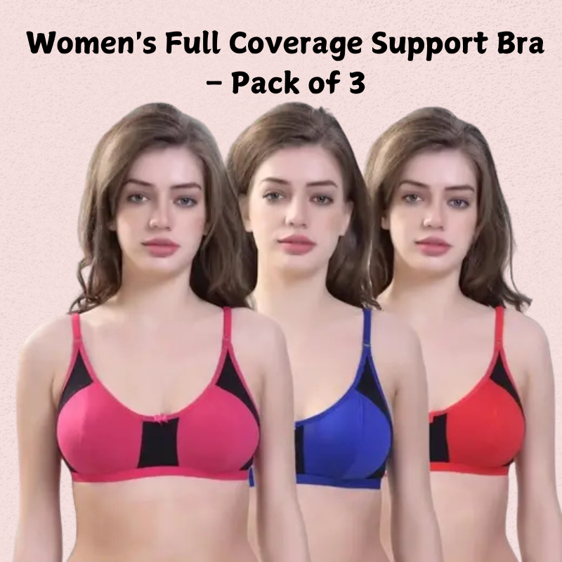 Womenâs Full Coverage Support Bra â Pack of 3